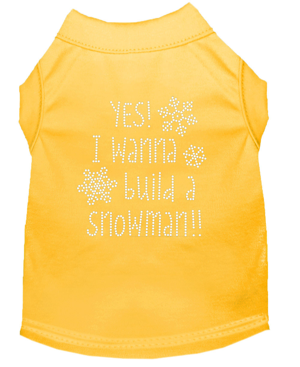 Yes! I want to build a Snowman Rhinestone Dog Shirt Yellow Lg